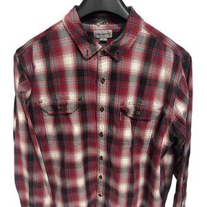 Carhartt Mens Flannel Button Down Casual Work Shirt Size XXL Checkered